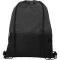 Solid Black - Front - Bullet Oriole Mesh Drawstring Bag