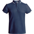 Navy Blue-White - Front - Roly Childrens-Kids Tamil Short-Sleeved Polo Shirt