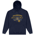 Navy Blue - Front - Yellowstone Unisex Adult Stamp Hoodie