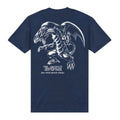 Navy Blue - Back - Yu-Gi-Oh! Unisex Adult Blue-Eyes White Dragon Outline T-Shirt