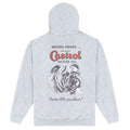 Heather Grey - Back - Castrol Unisex Adult British Owned Hoodie