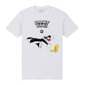 White - Front - Tweety Unisex Adult Sylvester & Tweety 80th T-Shirt