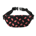 Black-Red - Front - RockSax Tongue All Over Print The Rolling Stones Waist Bag
