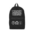 Black-White - Front - RockSax Marilyn Manson Logo Backpack