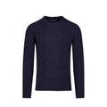 Navy - Front - Raging Bull Mens Chunky Cable Knit Crew Neck Jumper