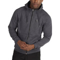 Dark Grey Marl - Front - Raging Bull Mens Logo Full Zip Hoodie