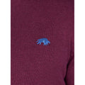 Burgundy - Side - Raging Bull Mens Classic Knitted Cashmere Blend Quarter Zip Jumper