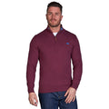 Burgundy - Lifestyle - Raging Bull Mens Classic Knitted Cashmere Blend Quarter Zip Jumper