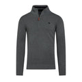 Charcoal - Front - Raging Bull Mens Classic Knitted Cashmere Blend Quarter Zip Jumper