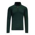 Forest - Front - Raging Bull Mens Classic Knitted Cashmere Blend Quarter Zip Jumper