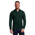 Forest - Side - Raging Bull Mens Classic Knitted Cashmere Blend Quarter Zip Jumper