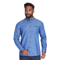 Denim Blue - Side - Raging Bull Mens Dobby Long-Sleeved Shirt