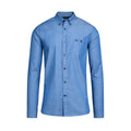 Denim Blue - Front - Raging Bull Mens Dobby Long-Sleeved Shirt