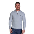 Grey Marl - Side - Raging Bull Mens Ribbed Textured Quarter Zip Jumper