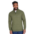 Army Green - Side - Raging Bull Mens Embroidered Quarter Zip Sweatshirt