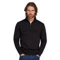 Black - Side - Raging Bull Mens Embroidered Quarter Zip Sweatshirt