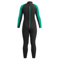 Black-Aquamarine - Back - Urban Beach Womens-Ladies Sailfin Long-Sleeved Wetsuit