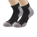 Black-Grey - Back - 1000 Mile Mens Recycled Running Ankle Socks (Pack of 2)