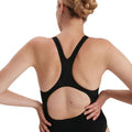 Black - Pack Shot - Speedo Womens-Ladies Medalist Eco Endurance+ One Piece Swimsuit