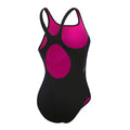 Black-Pink - Back - Speedo Womens-Ladies Hyperboom Placement Muscleback One Piece Swimsuit