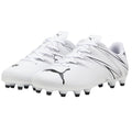 White-Black - Front - Puma Childrens-Kids Attacanto Turf Training Football Boots