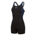 Black-Blue - Front - Speedo Womens-Ladies Hyperboom Splice Legsuit