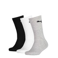 Black-White-Grey - Back - Puma Childrens-Kids Logo Crew Socks (Pack Of 3)