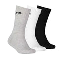 Black-White-Grey - Front - Puma Childrens-Kids Logo Crew Socks (Pack Of 3)