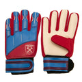 Claret-Sky Blue - Front - West Ham United FC Childrens-Kids Crest Goalkeeper Gloves