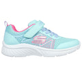 Aqua-Pink - Side - Skechers Girls Microspec Plus - Swirl Sweet Trainers