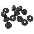 Black - Back - Precision Ultra Flat Rubber Football Boot Studs Set