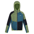 Piquant Green-Moroccan Blue-Navy - Front - Regatta Childrens-Kids Dissolver VIII Full Zip Fleece Jacket