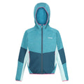 Tahoe Blue-Moroccan Blue-Bleached Aqua - Front - Regatta Childrens-Kids Dissolver VIII Full Zip Fleece Jacket