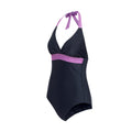 Navy-Radiant Orchid - Side - Regatta Womens-Ladies Flavia II Contrast One Piece Swimsuit