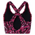 Neon Pink - Back - Dare 2B Womens-Ladies Wave Zebra Print Sports Bra