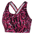 Neon Pink - Side - Dare 2B Womens-Ladies Wave Zebra Print Sports Bra