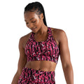 Neon Pink - Lifestyle - Dare 2B Womens-Ladies Wave Zebra Print Sports Bra