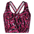 Neon Pink - Front - Dare 2B Womens-Ladies Wave Zebra Print Sports Bra