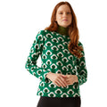 Emerald - Side - Regatta Womens-Ladies Orla Kiely Rain Cloud Long-Sleeved Winter T-Shirt