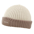 Light Vanilla-Warm Taupe - Back - Regatta Childrens-Kids Connora Fisherman Logo Beanie