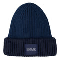 Moonlight Denim-Navy - Front - Regatta Childrens-Kids Connora Fisherman Logo Beanie