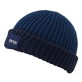 Moonlight Denim-Navy - Back - Regatta Childrens-Kids Connora Fisherman Logo Beanie