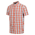 Silver Grey-Rusty Orange - Side - Regatta Mens Denmoor Checked Shirt