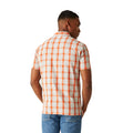 Silver Grey-Rusty Orange - Pack Shot - Regatta Mens Denmoor Checked Shirt