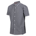 Navy-White - Side - Regatta Mens Denmoor Checked Shirt