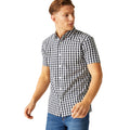 Navy-White - Lifestyle - Regatta Mens Denmoor Checked Shirt