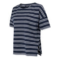 Navy-White - Side - Regatta Womens-Ladies Abaya Striped T-Shirt