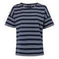 Navy-White - Front - Regatta Womens-Ladies Abaya Striped T-Shirt