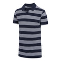 Navy-White - Side - Regatta Mens Tempete Stripe Polo Shirt