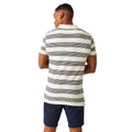 Antique White-Navy - Pack Shot - Regatta Mens Tempete Stripe Polo Shirt